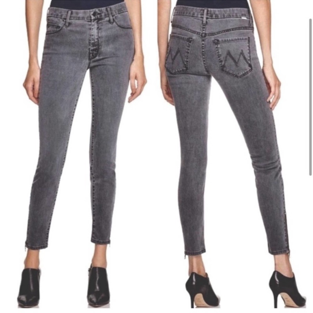 Mother the looker jeans skinny mid rise lies‎ and shadows gray size 26